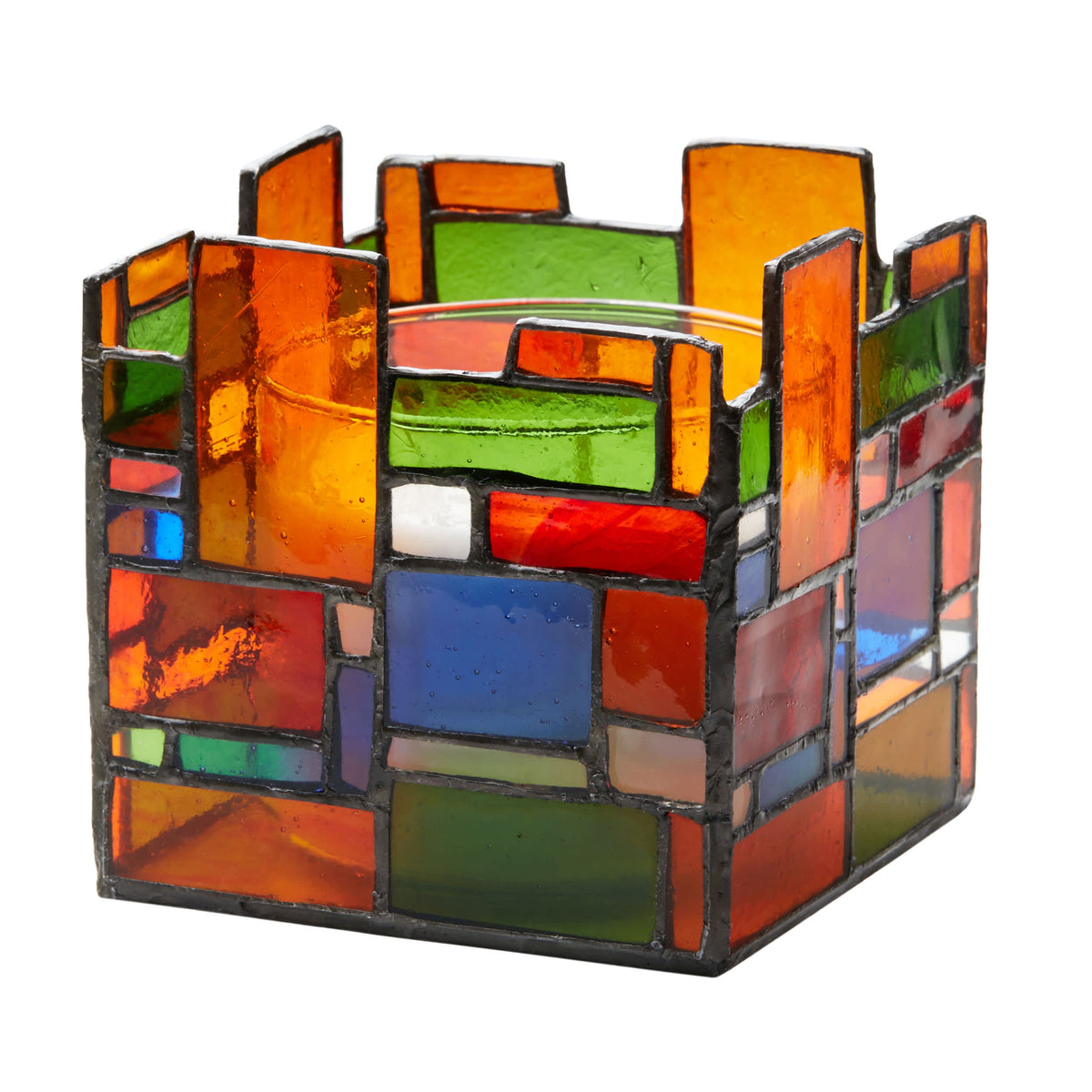 River of Goods Stained Glass Candle Holder