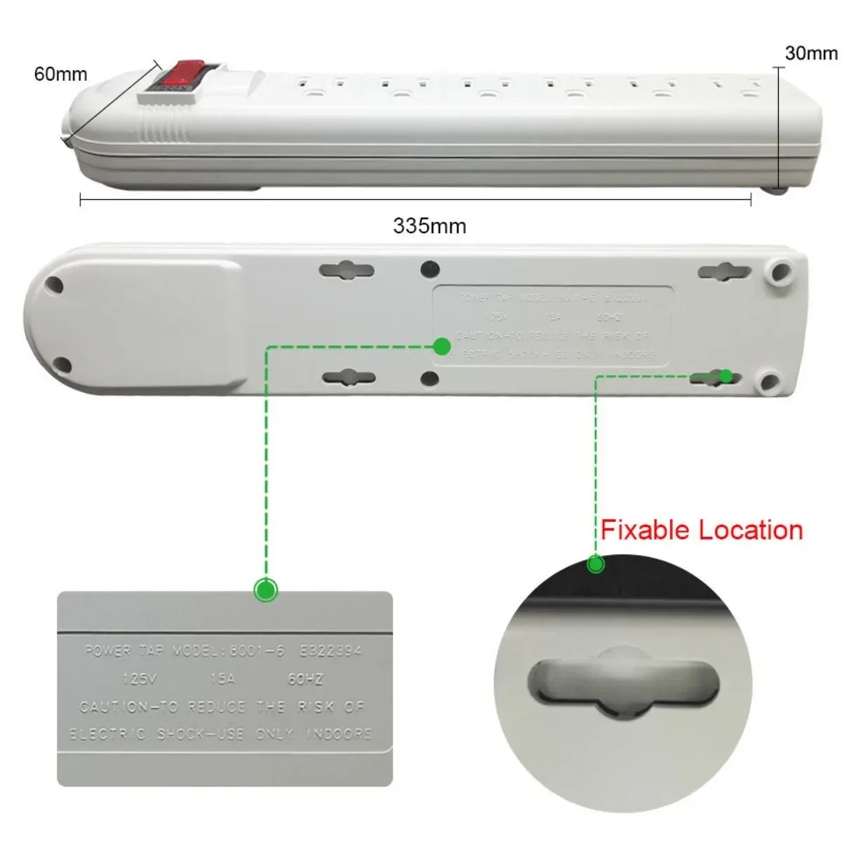 Power Strip Surge Protector with On/Off Switch