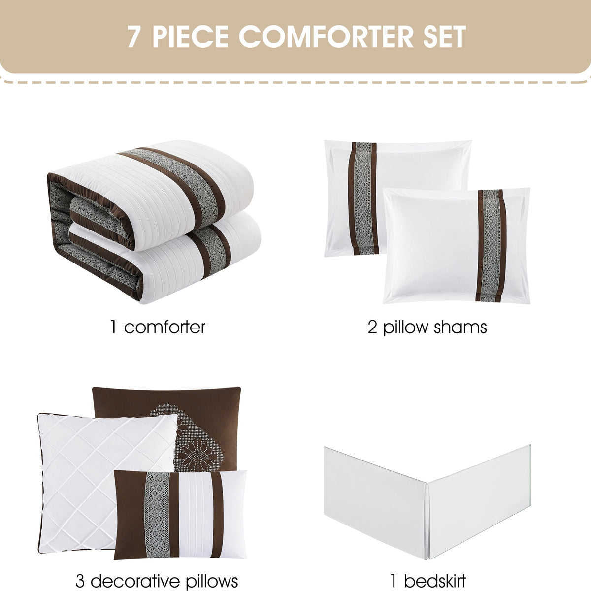 Nanshing Durango 7 Piece Microfiber Stripe Comforter Set