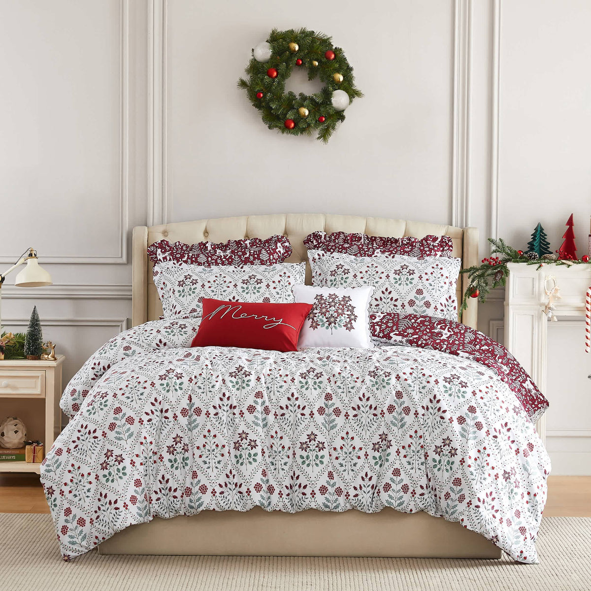 Southshore Fine Linens Holiday Harmony Oversized 7-Piece Comforter Set