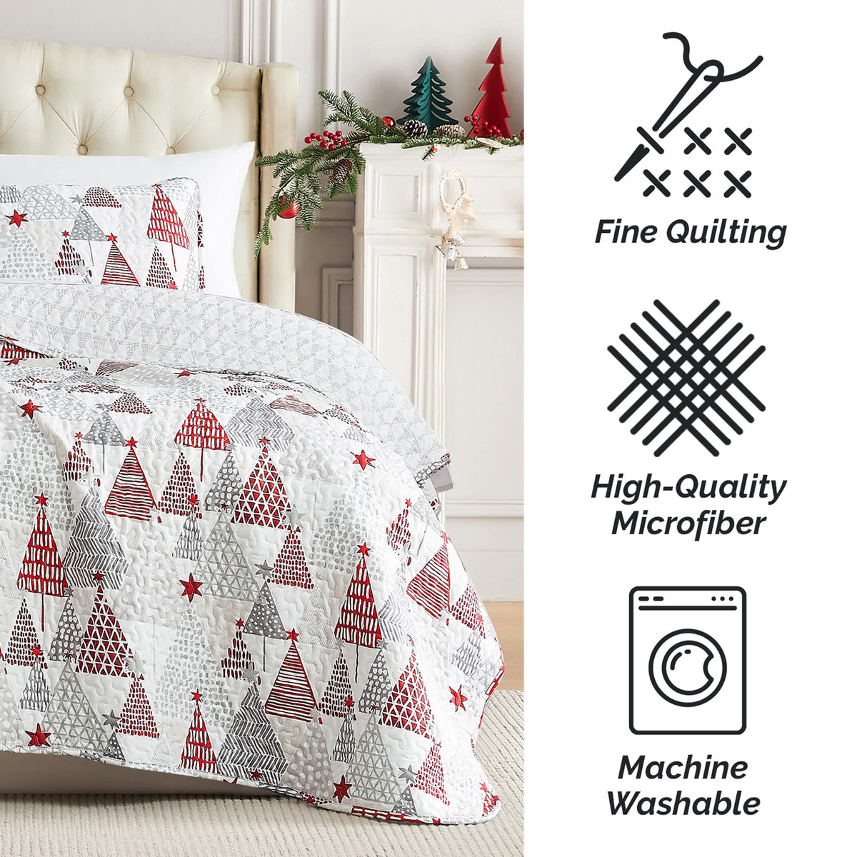 Southshore Fine Linens Merry and Bright Oversized Quilt Set