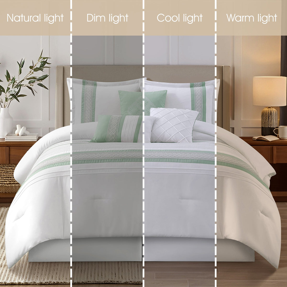 Nanshing Durango 7 Piece Microfiber Stripe Comforter Set