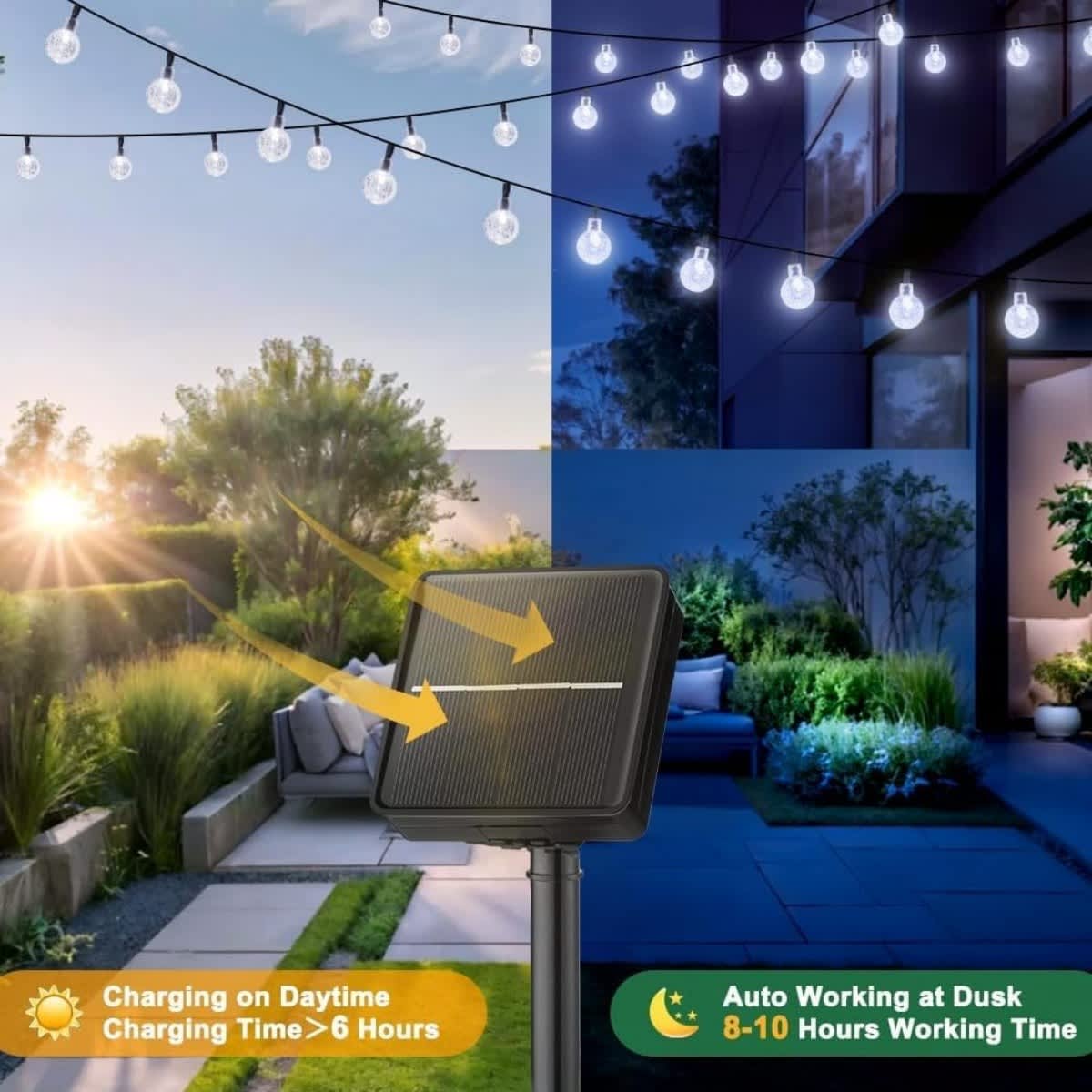 Solar Crystal Globe String Lights
