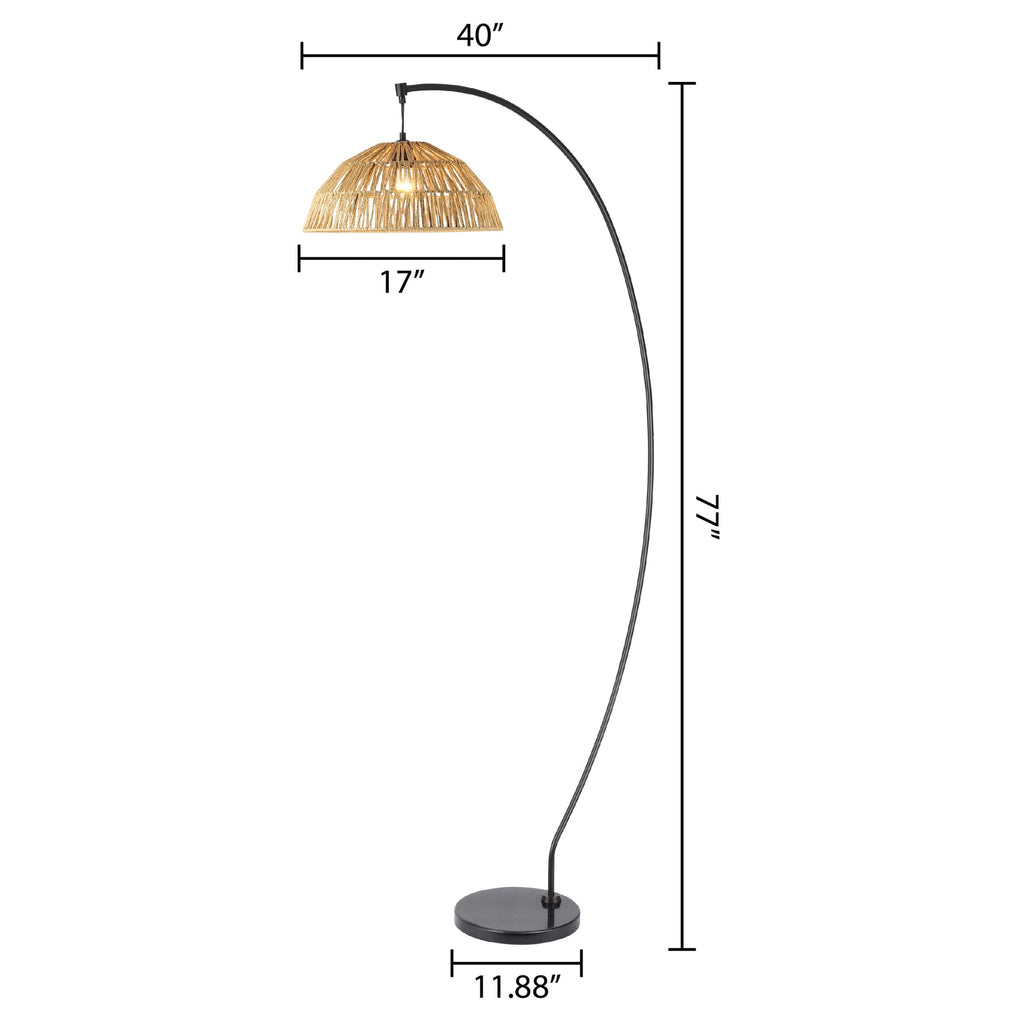 River of Goods Floor lamp with Rattan shade