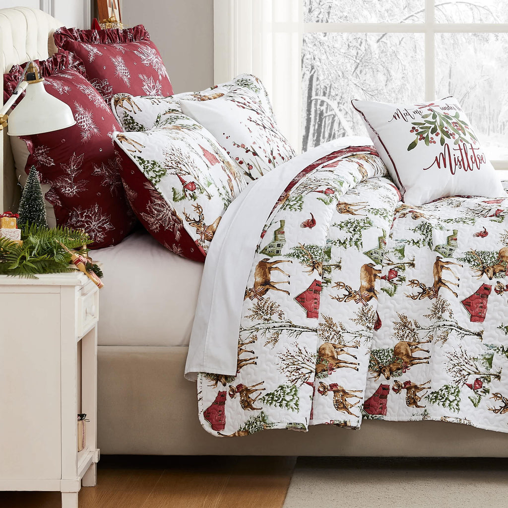 Southshore Fine Linens White Christmas 7-Piece Comforter Bedding Set