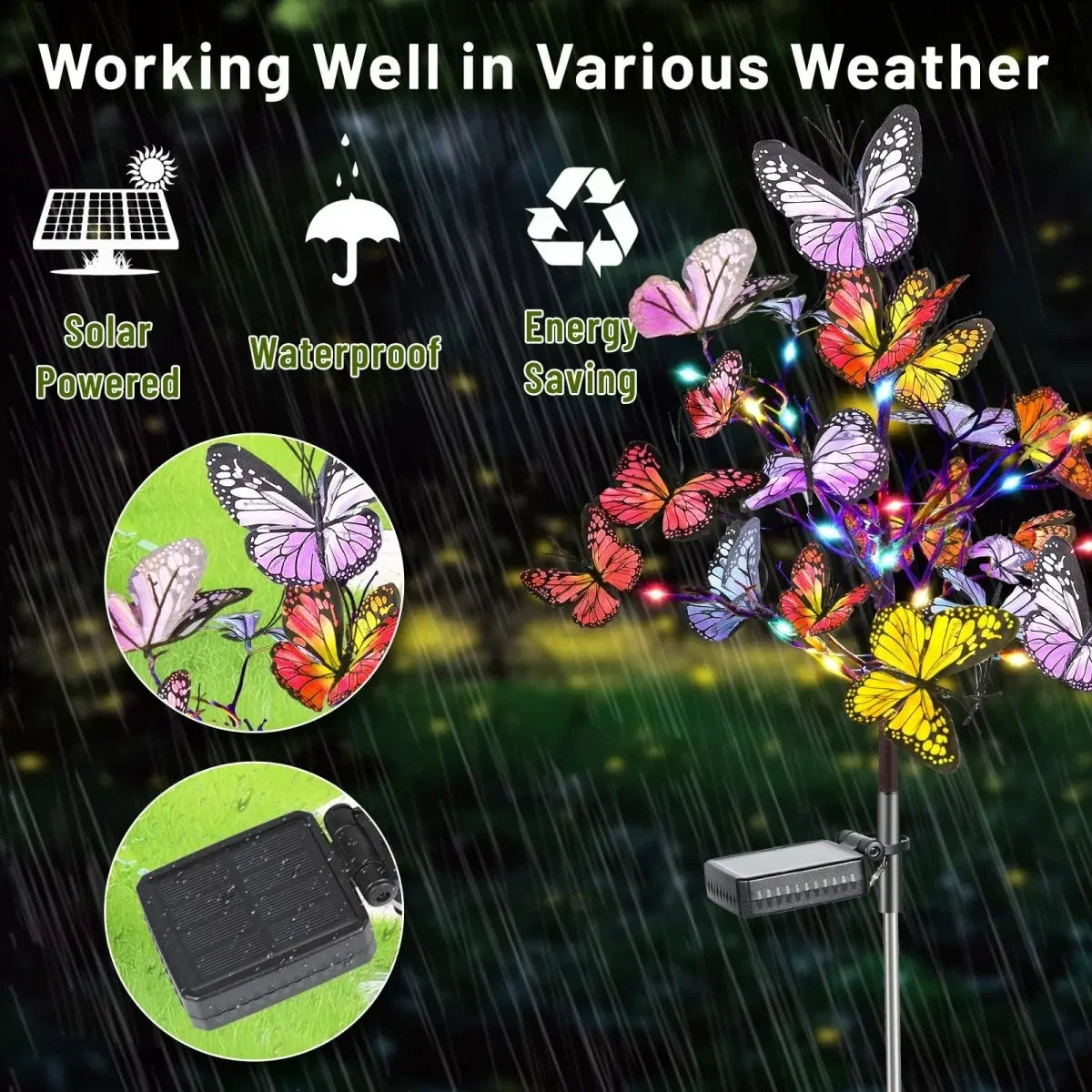 Solar Butterfly Garden Stake Lights
