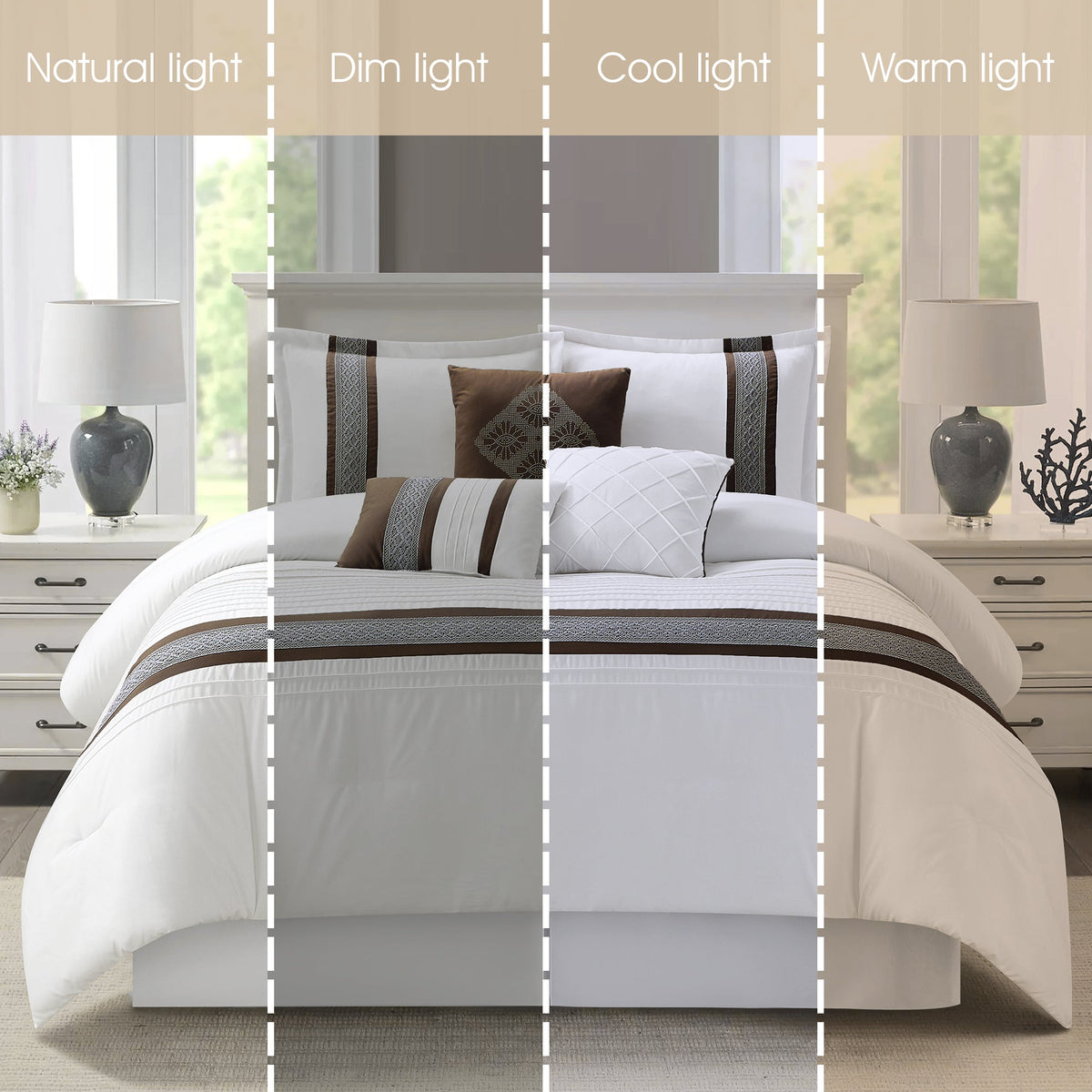 Nanshing Durango 7 Piece Microfiber Stripe Comforter Set