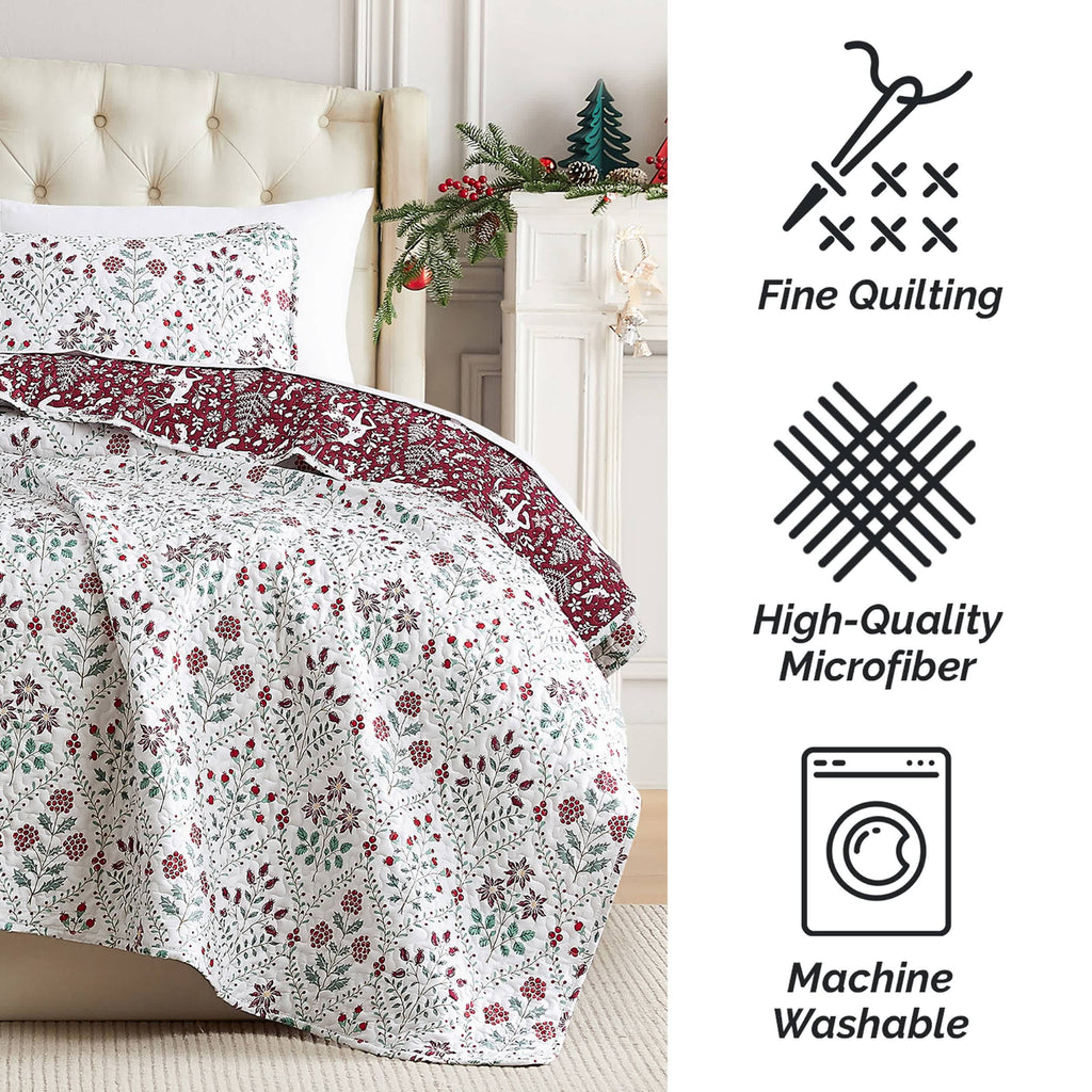 Southshore Fine Linens Holiday Harmony Oversized Quilt Set
