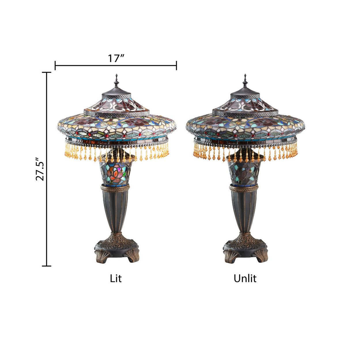River of Goods Lamp, Table Double Lit 17"
