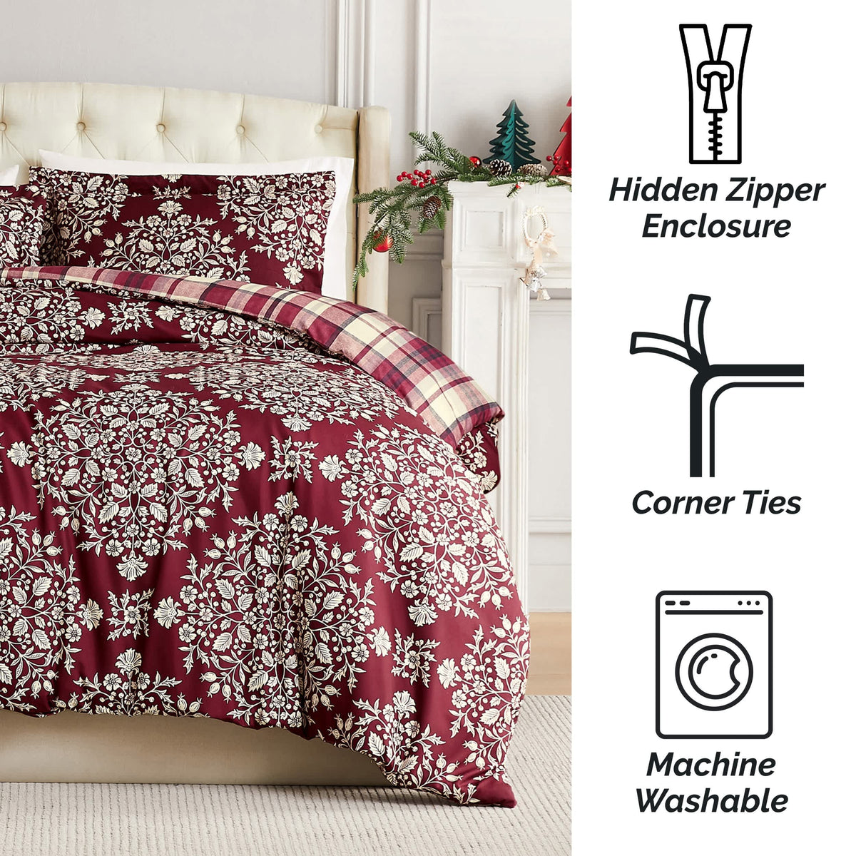 Southshore Fine Linens Christmas Carol Oversized Duvet Cover Set