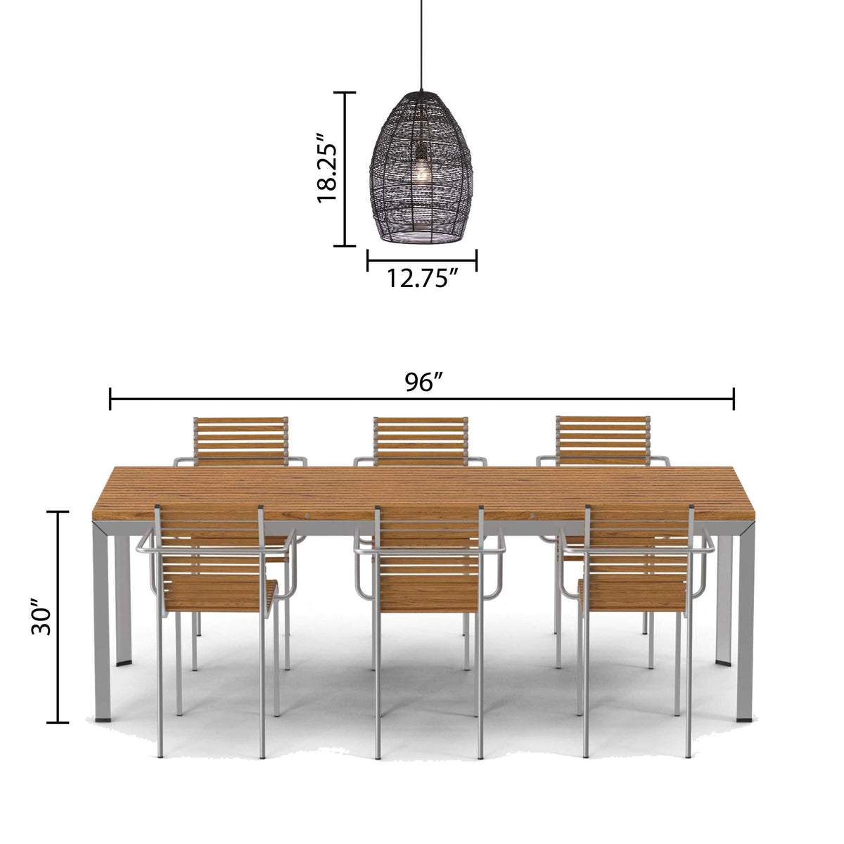 River of Goods Pendant, Hanging Black Wire