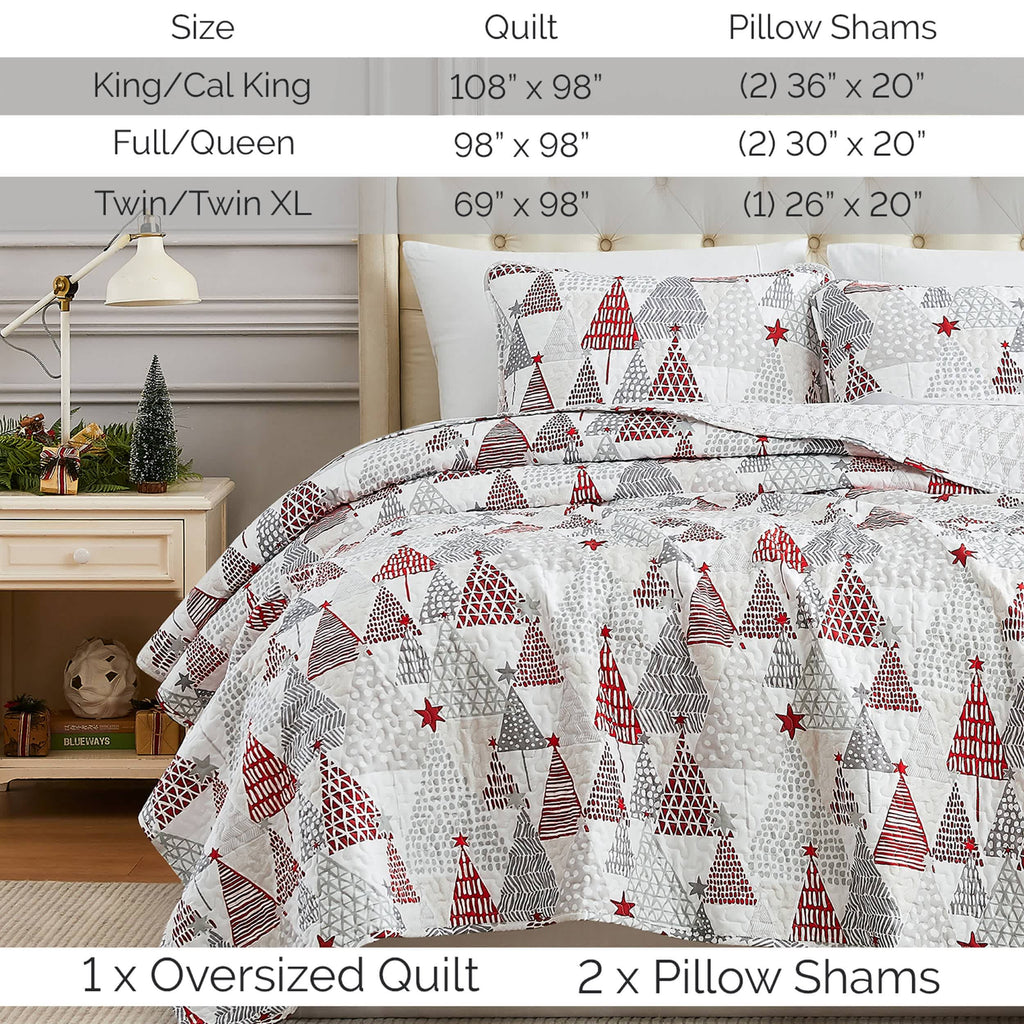 Southshore Fine Linens Merry and Bright Oversized Quilt Set