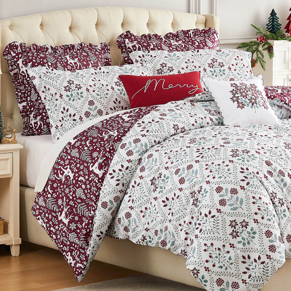 Southshore Fine Linens Holiday Harmony Oversized 7-Piece Comforter Set