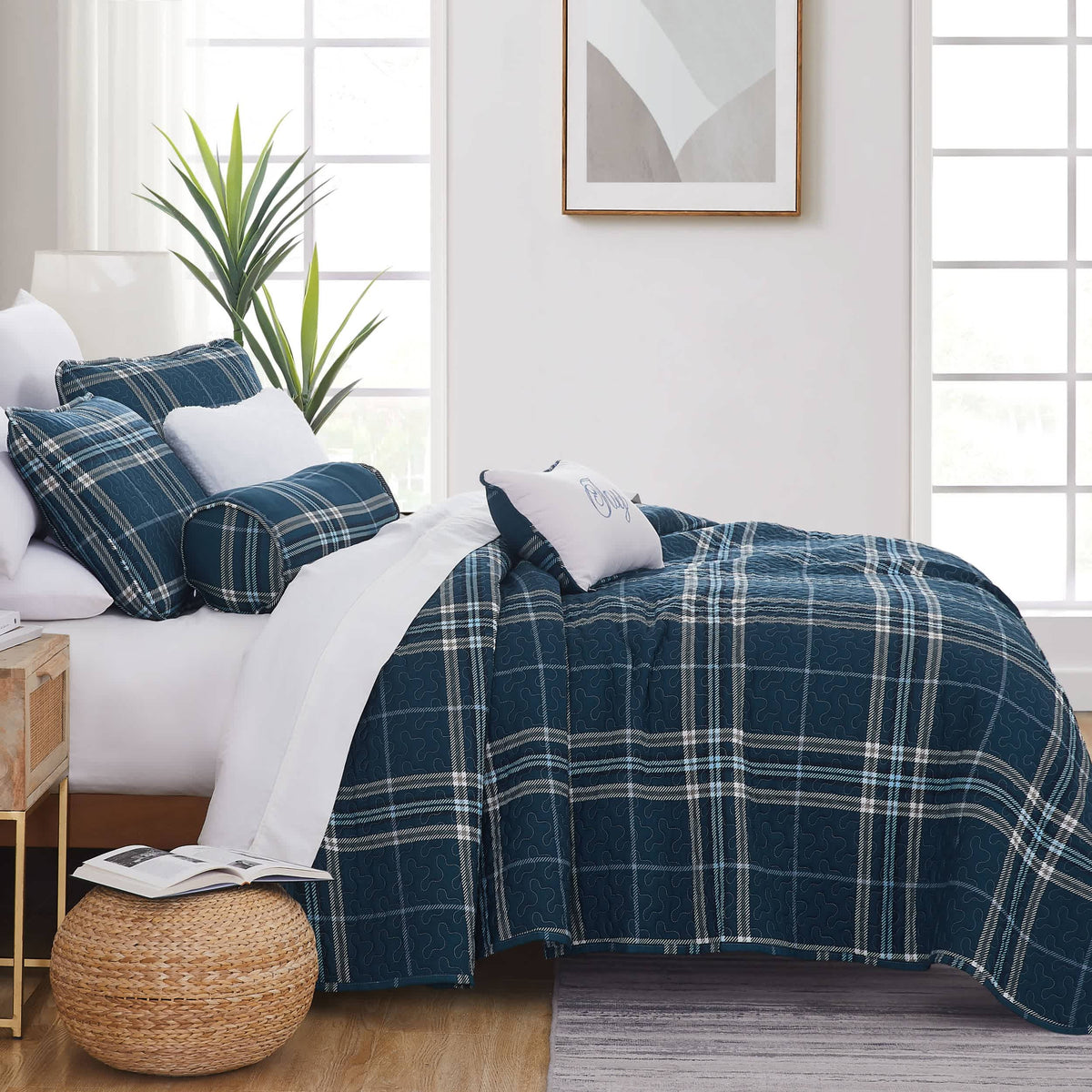 Southshore Fine Linens Vilano Plaid 6PC Quilt Set