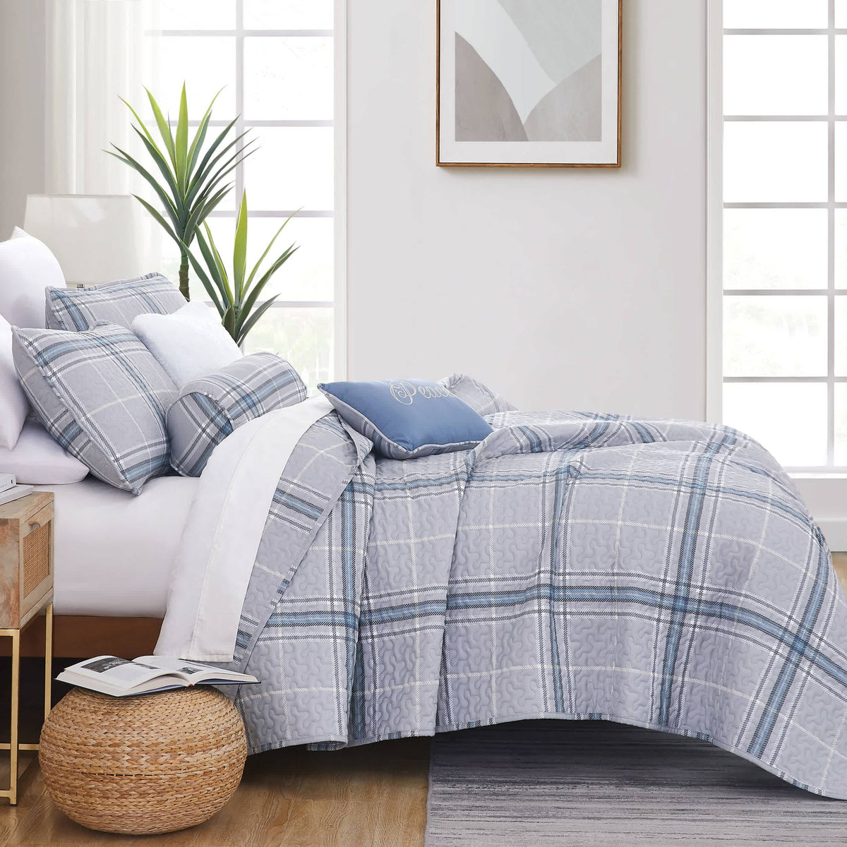 Southshore Fine Linens Vilano Plaid 6PC Quilt Set