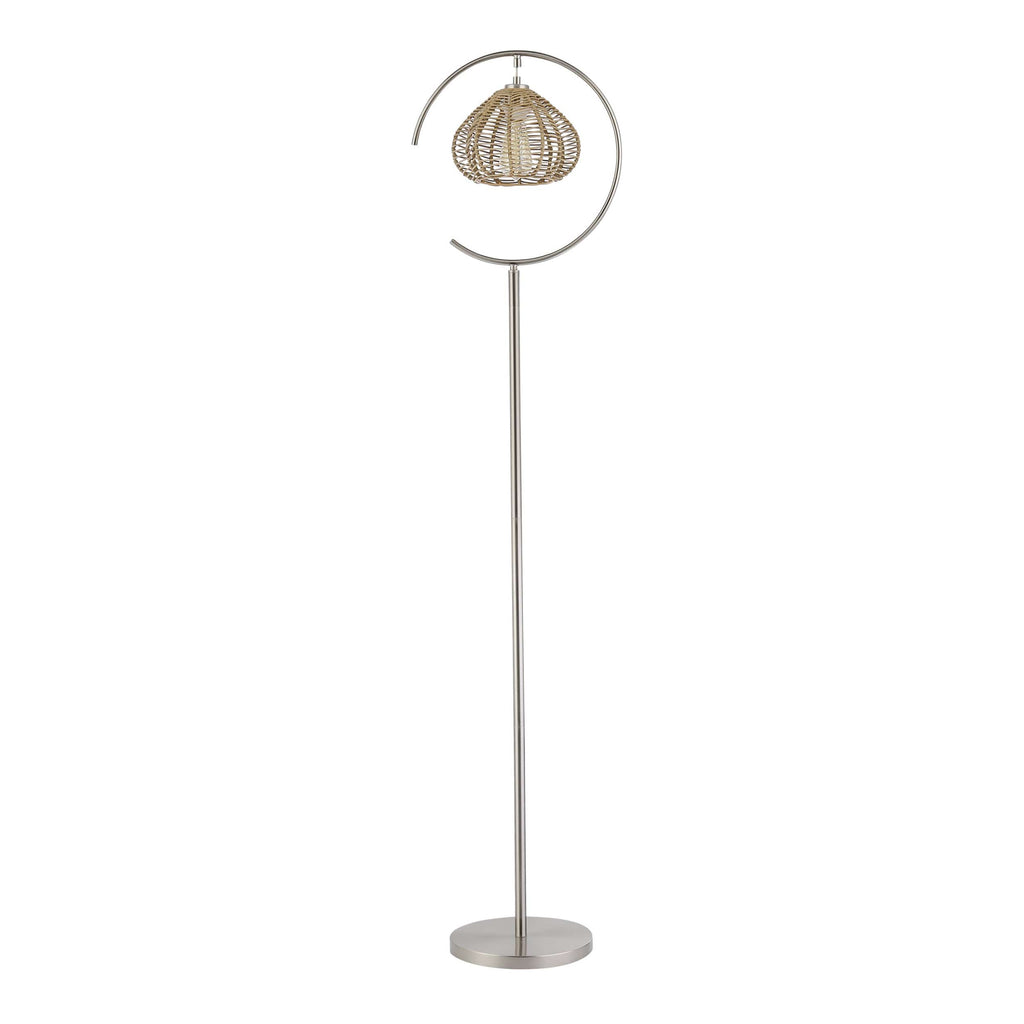 River of Goods Floor lamp with Rattan shade
