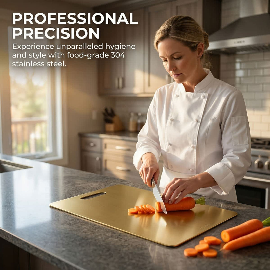 Gold Titanium Stainless Steel Chopping Board
