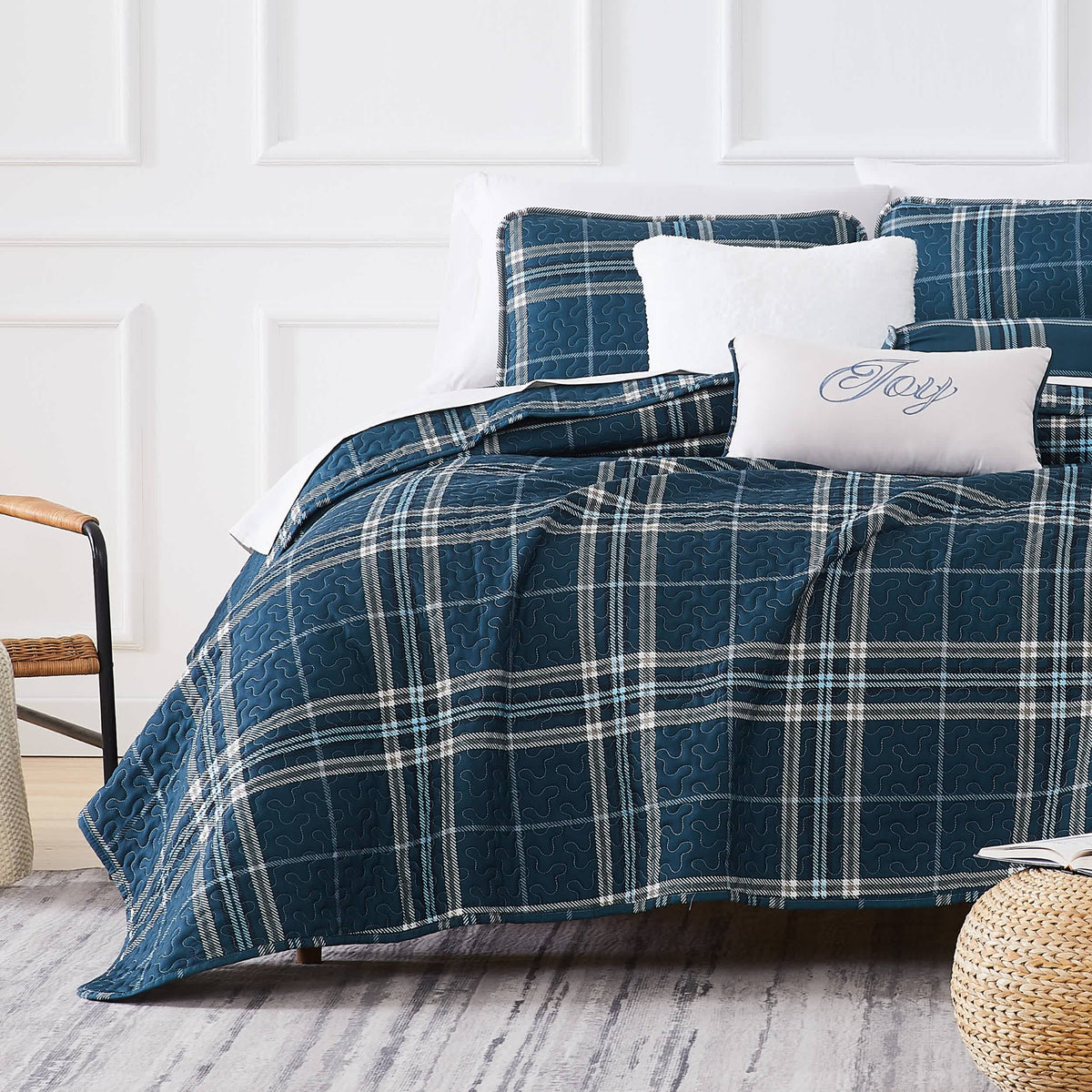 Southshore Fine Linens Vilano Plaid 6PC Quilt Set