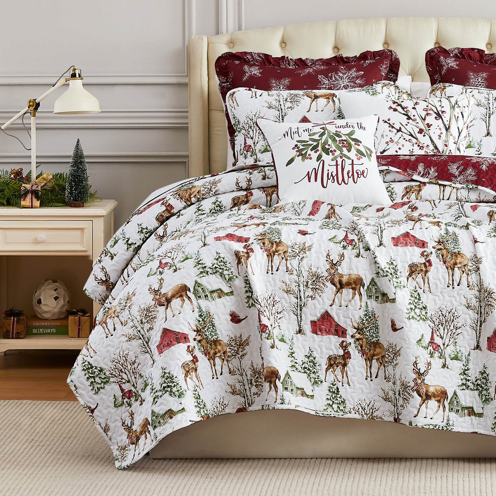Southshore Fine Linens White Christmas 7-Piece Comforter Bedding Set