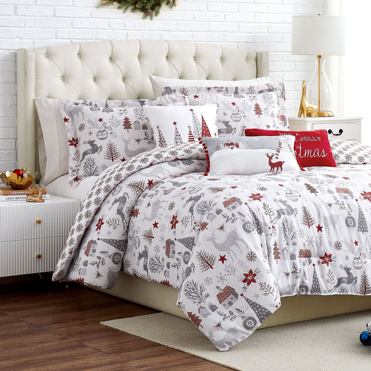 Southshore Fine Linens Holly Jolly Lane 6PC Comforter Set