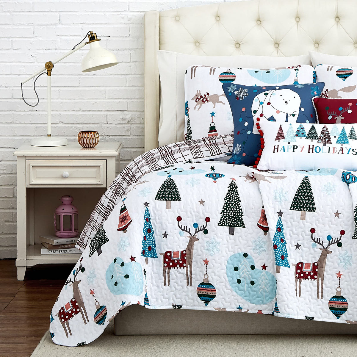 Southshore Fine Linens Winter Woodland 6PC Quilt Set