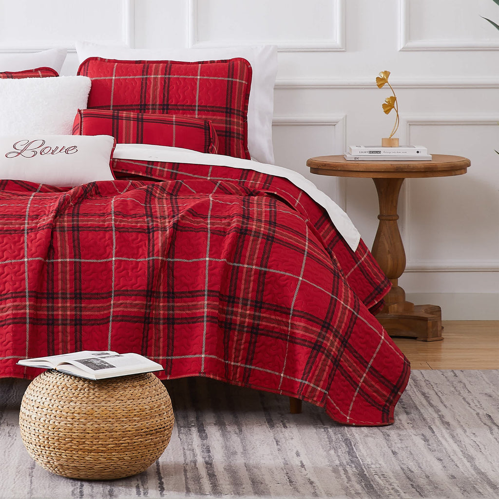 Southshore Fine Linens Vilano Plaid 6PC Quilt Set
