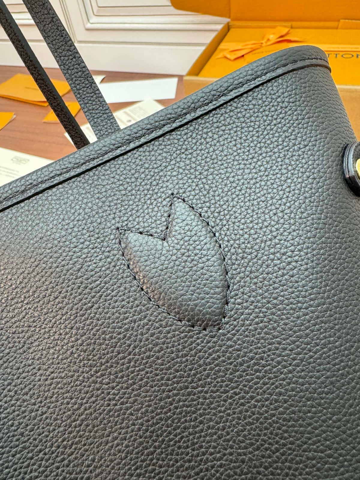 NEVERFULL INSIDE OUT MM BAG 31 IN BROWN MONOGRAM COATED CANVAS AND CALFSKIN
