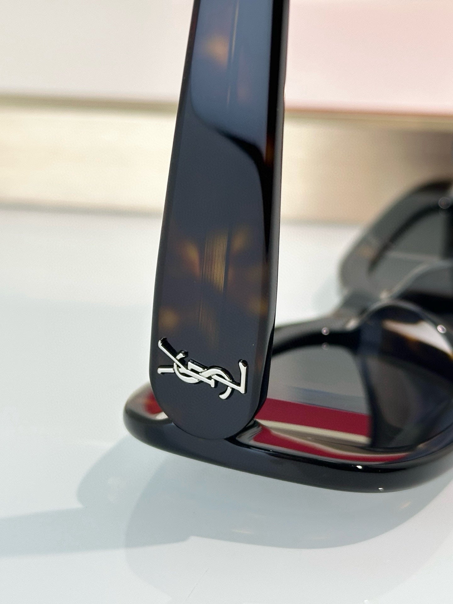 Saint Laurent SL 68 YSL Logo Oversized Square Acetate Sunglasses