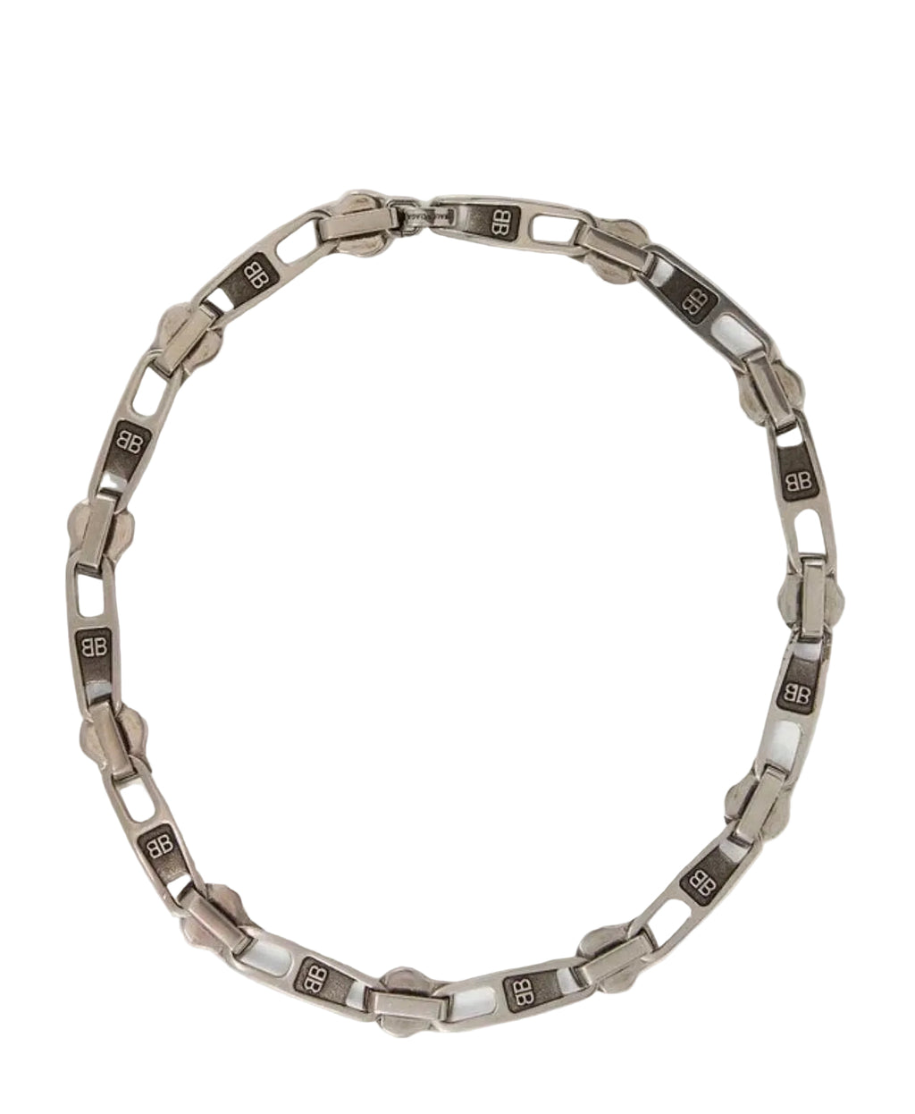 Balenciaga BB Logo Chain Necklace – Silver