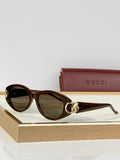 Gucci GG Double G Cat-Eye Acetate Sunglasses – Brown, Grey & Black