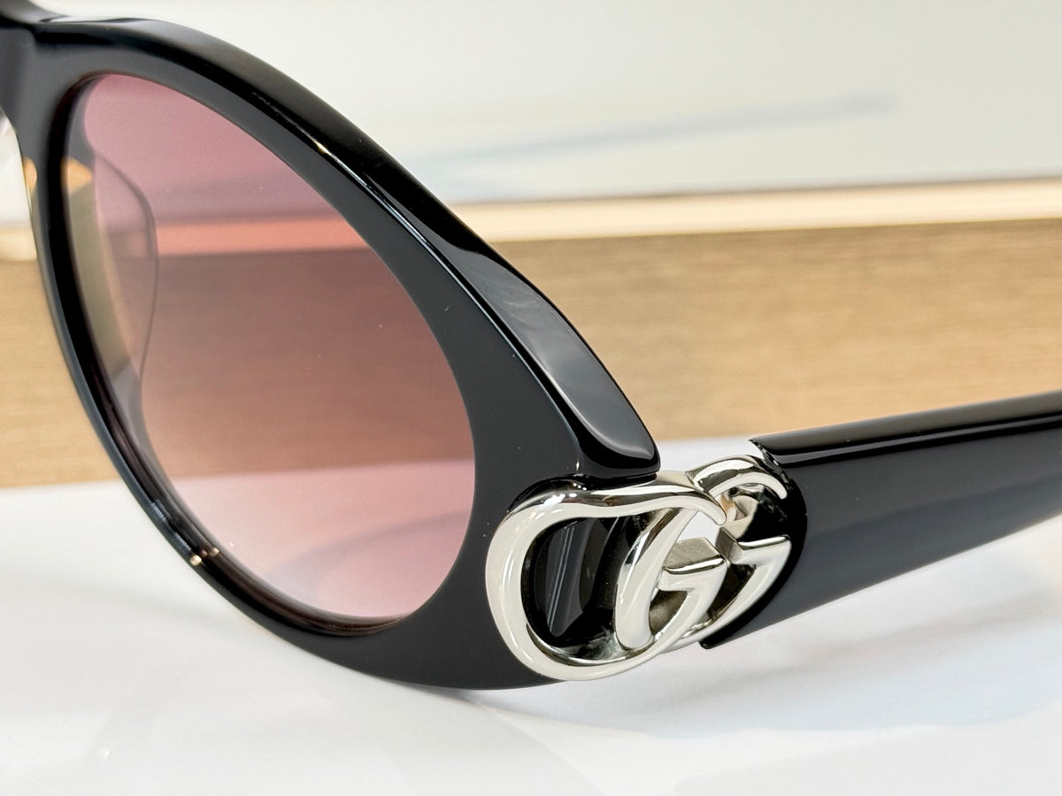 Gucci GG Double G Cat-Eye Acetate Sunglasses