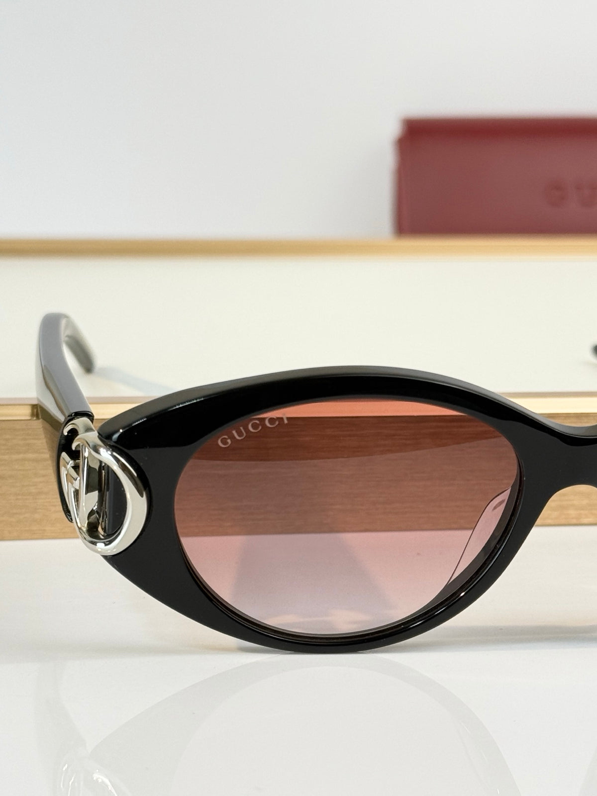 Gucci GG Double G Cat-Eye Acetate Sunglasses