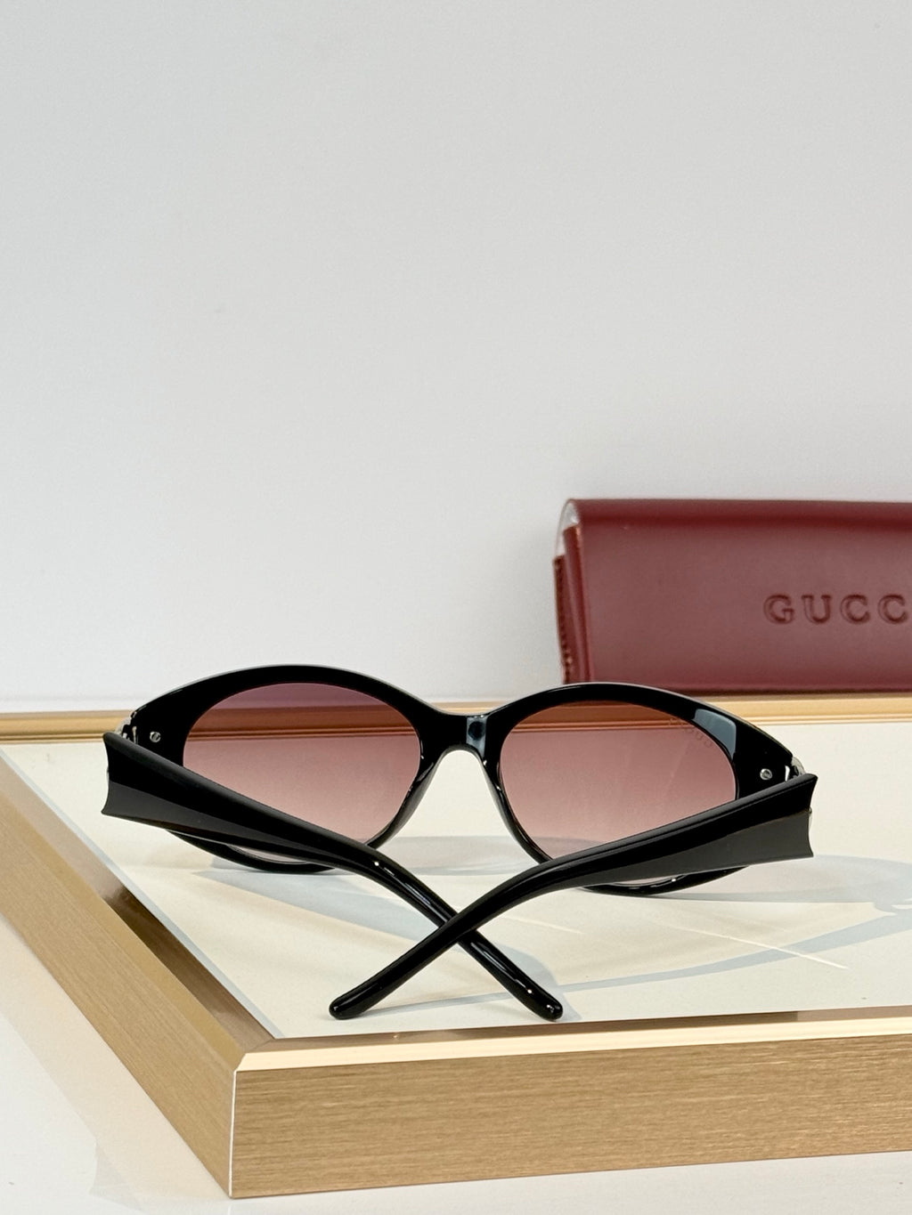 Gucci GG Double G Cat-Eye Acetate Sunglasses