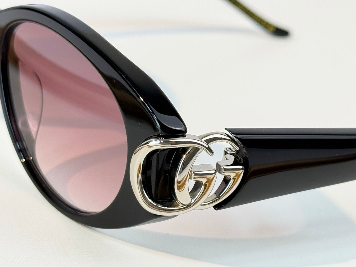 Gucci GG Double G Cat-Eye Acetate Sunglasses