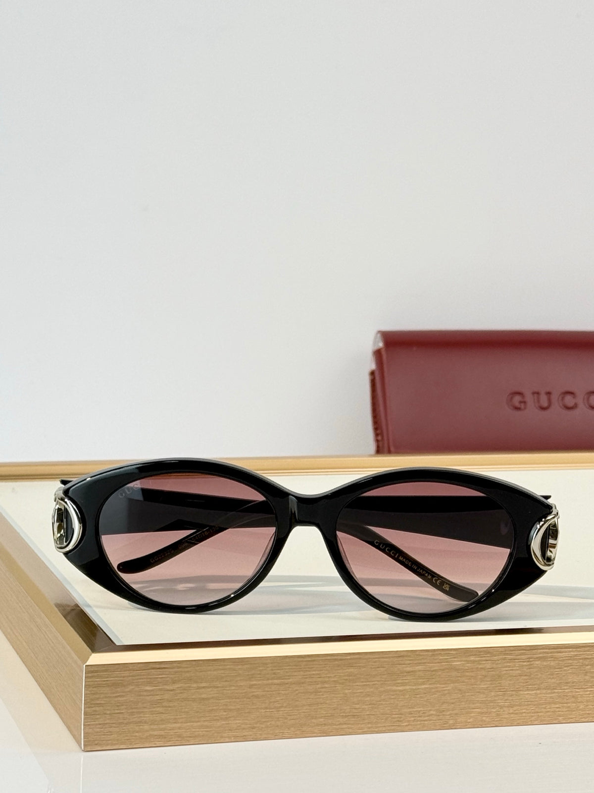 Gucci GG Double G Cat-Eye Acetate Sunglasses