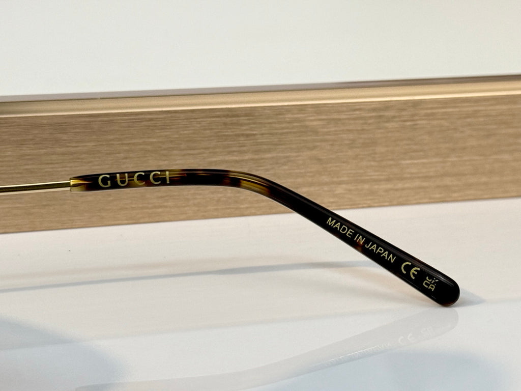 Gucci Oversized Square Metal Sunglasses