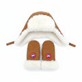 Canada Goose Suede Trapper Hat & Mittens Set – Tan