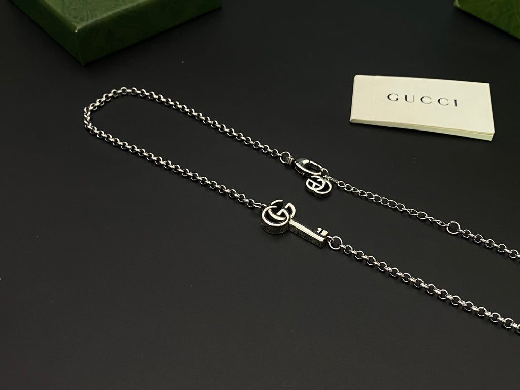 Gucci GG Marmont Key Pendant Necklace – Silver