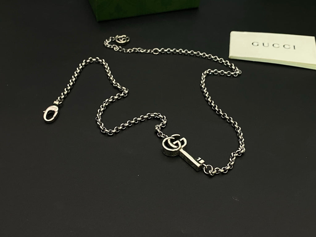 Gucci GG Marmont Key Pendant Necklace – Silver