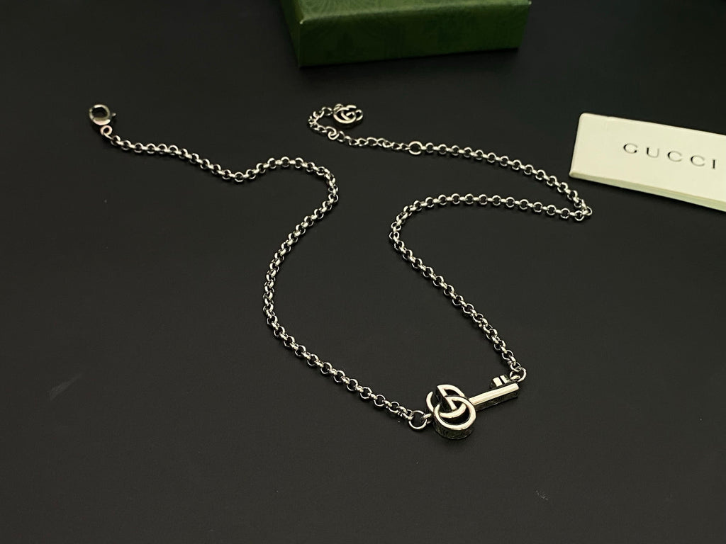 Gucci GG Marmont Key Pendant Necklace – Silver