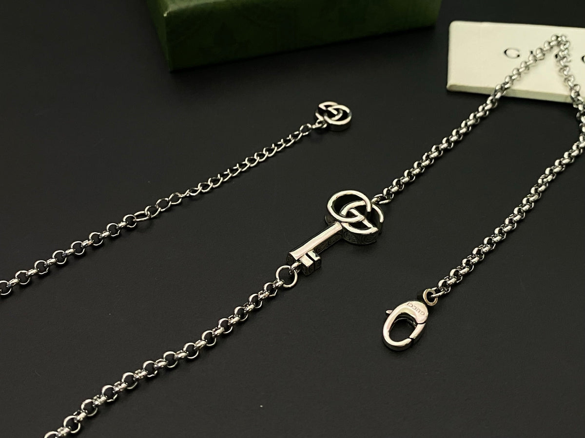 Gucci GG Marmont Key Pendant Necklace – Silver