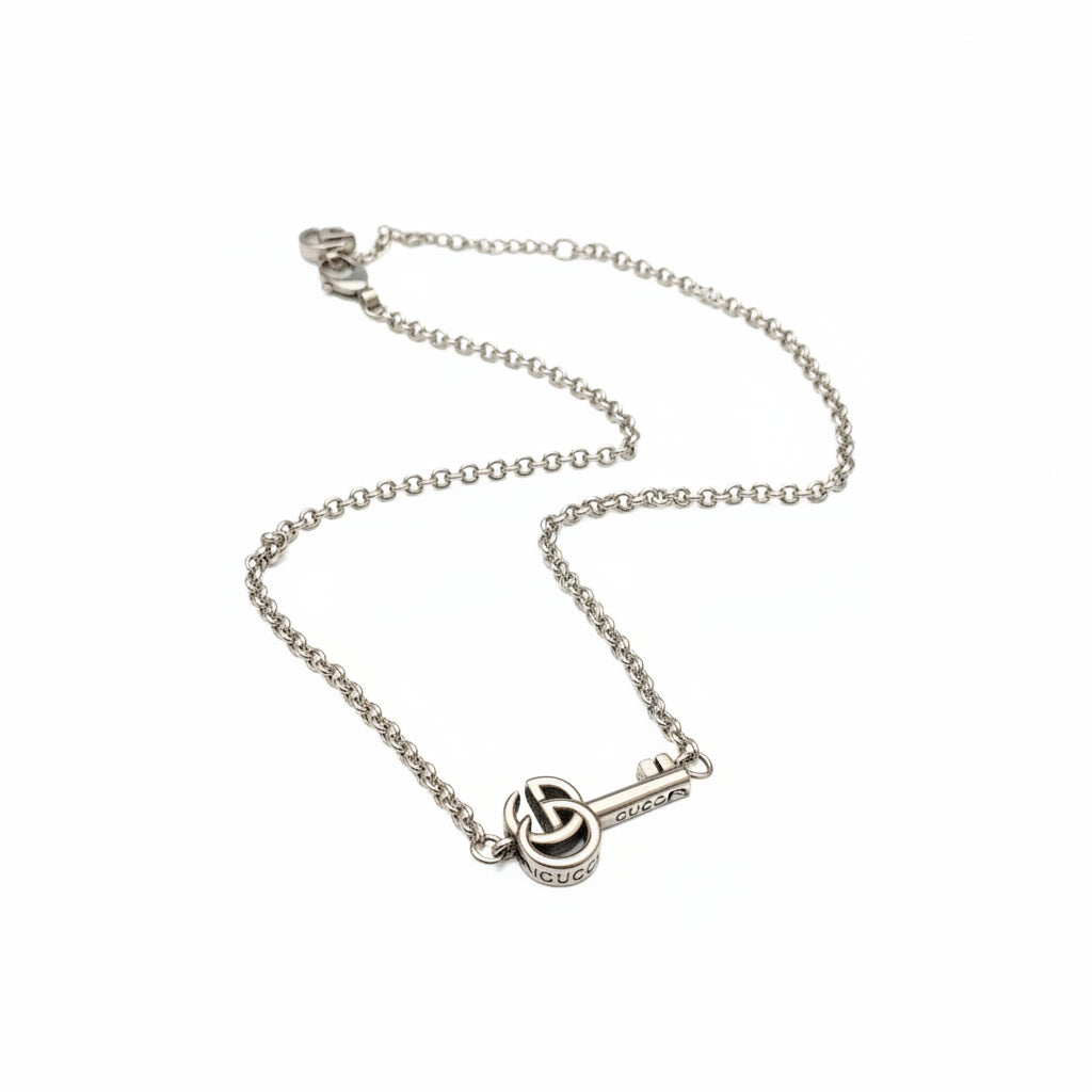 Gucci GG Marmont Key Pendant Necklace – Silver