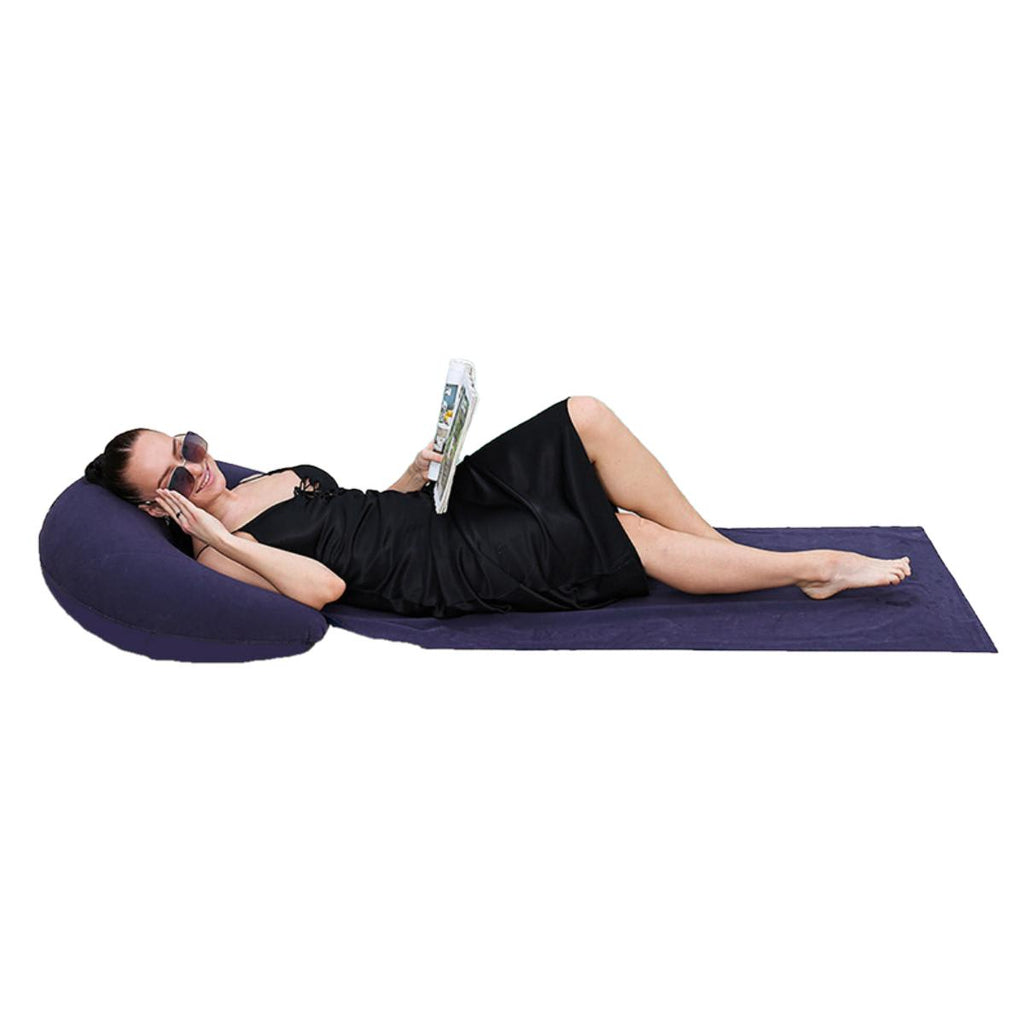 Beach Mat with Inflatable Head Pillow