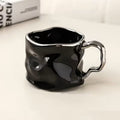 Unique Wavy Texture Coffee Cup with Handle