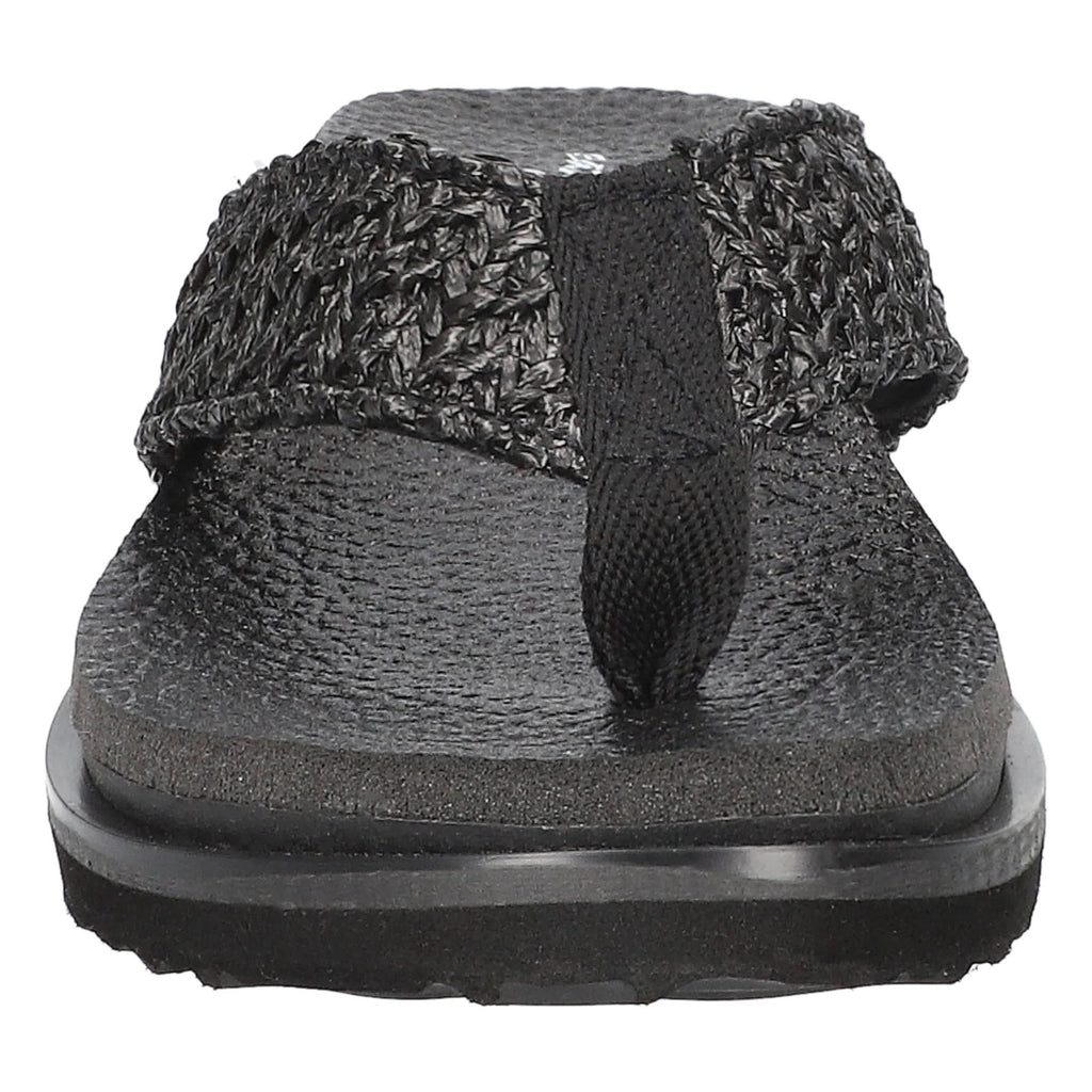 Easy Street Women's Whimsy Black Woven Thong Sandals