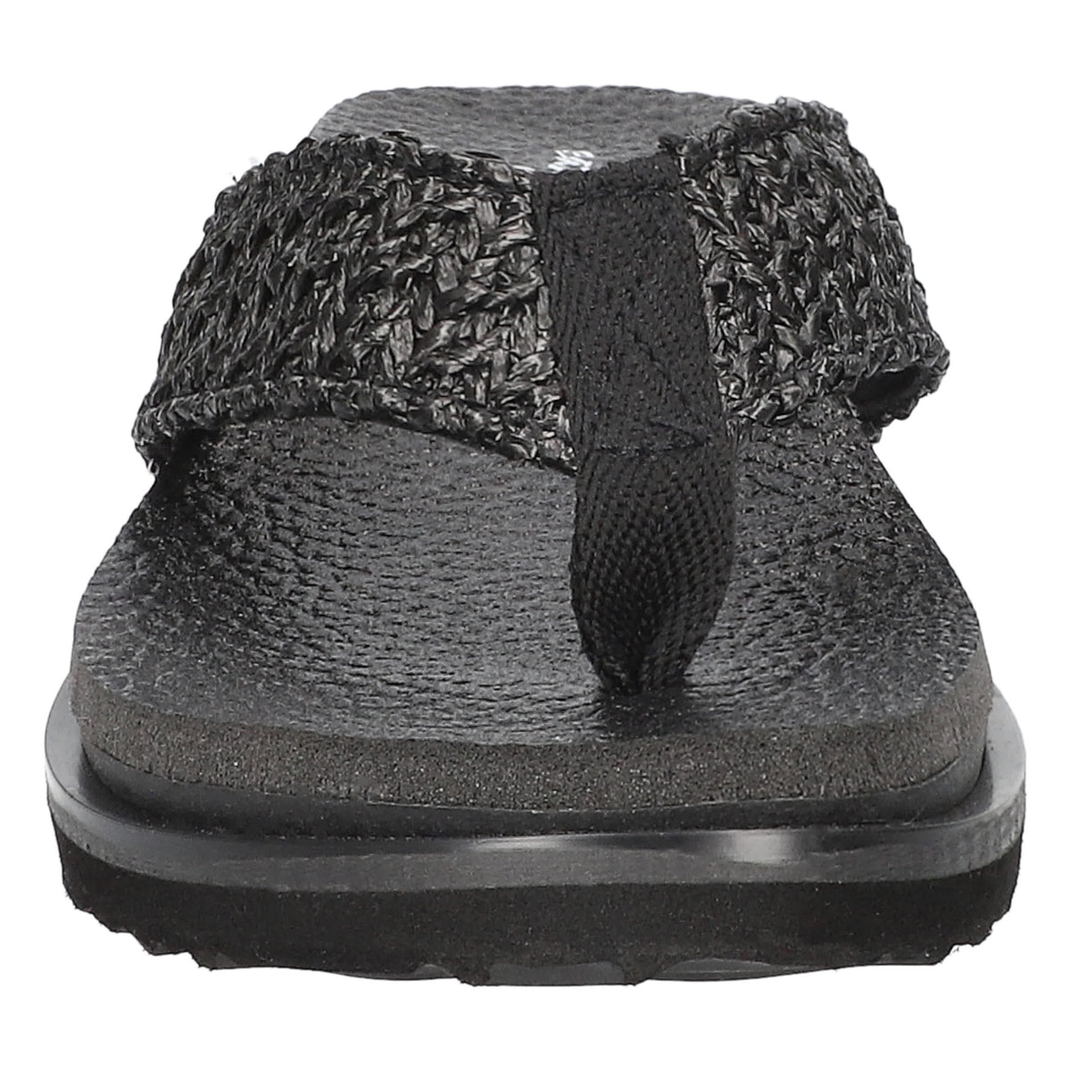 Easy Street Women's Whimsy Black Woven Thong Sandals