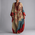 Emma | Maxikleid mit Fledermausärmeln im Blumenmuster