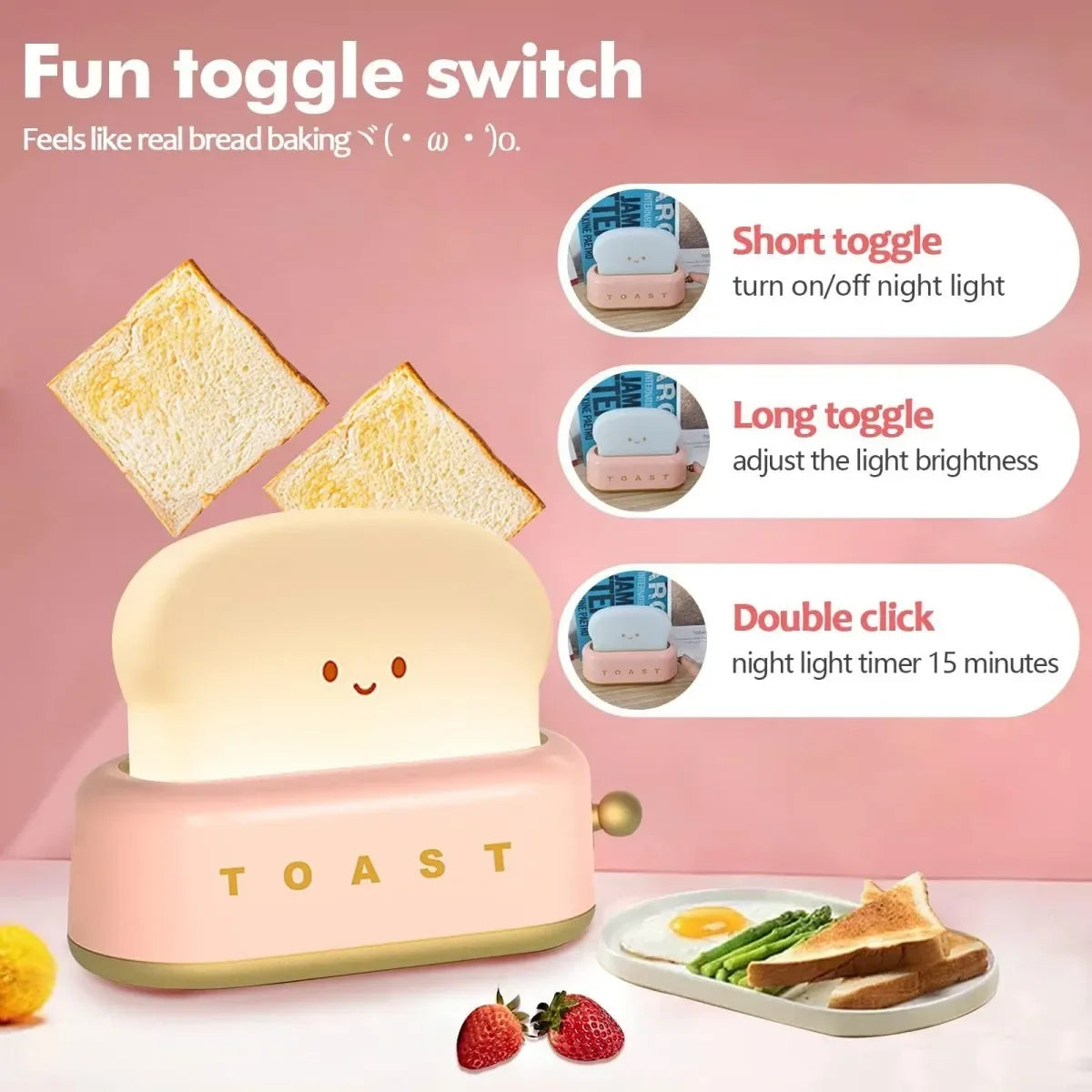 Novelty Cartoon Bread LED Nightlight