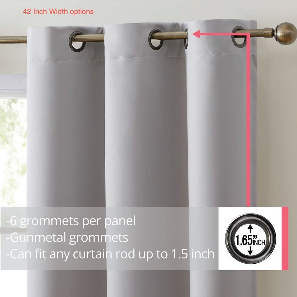 Thd Lawrence 100% Full Blackout Thermal Insulated Energy-Saving Grommet Curtain Panels (Set of 2)