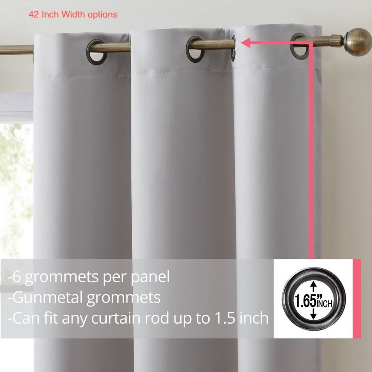 Thd Lawrence 100% Full Blackout Thermal Insulated Energy-Saving Grommet Curtain Panels (Set of 2)